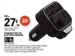 E.Leclerc TRANSMETTEUR FM BLUETOOTH PREMIUM offre