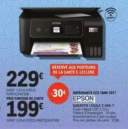 E.Leclerc Imprimante Eco Tank 2871 offre