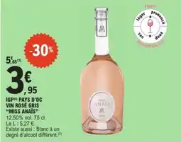 E.Leclerc IGP Pays d'Oc Vin Rosé Gris 'Miss Anaïs' offre