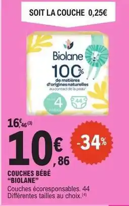 E.Leclerc COUCHES BÉBÉ “BIOLANE” offre