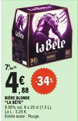 E.Leclerc Bière Blonde La Bête offre