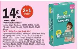 E.Leclerc CHANGES BÉBÉ “PAMPERS BABY DRY” offre