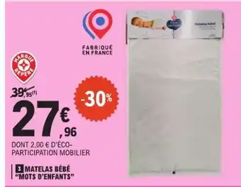 E.Leclerc MATELAS BÉBÉ MOTS D'ENFANTS offre