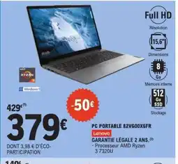 E.Leclerc PC PORTABLE 82VG00X6FR offre