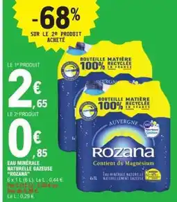 E.Leclerc Eau Minérale Naturelle Gazeuse 'Rozana' offre