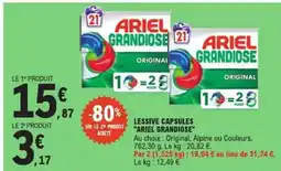 E.Leclerc Lessive Capsules Ariel Grandiose offre