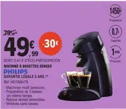 E.Leclerc PHILIPS MACHINE À DOSETTES SENSEO offre