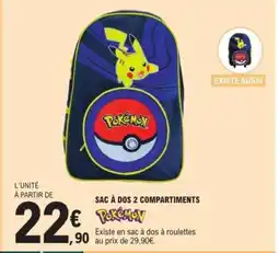 E.Leclerc SAC À DOS 2 COMPARTIMENTS offre