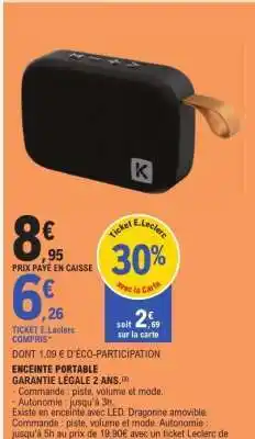 E.Leclerc ENCEINTE PORTABLE offre
