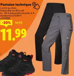 Lidl CRIVIT Pantalon technique offre