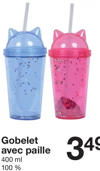 Zeeman Gobelet avec paille offre