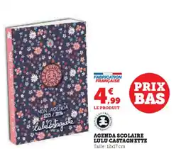 Hyper U Agenda scolaire lulu castagnette offre