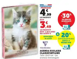 Hyper U Agenda scolaire clairefontaine offre