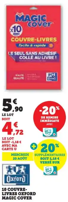 Hyper U 10 couvre-livres oxford magic cover offre