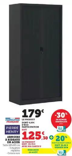 Hyper U Armoire à rideaux en acier offre