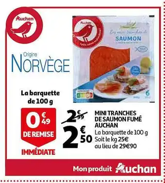 Auchan Direct Mini Tranches De Saumon Fumé Auchan offre
