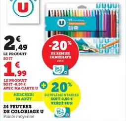 Hyper U 24 feutres de coloriage u offre