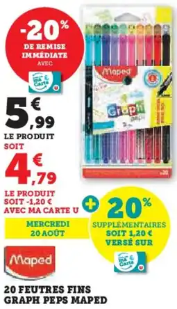 Hyper U 20 feutres fins graph peps maped offre