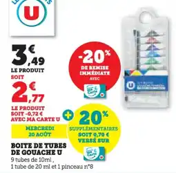 Hyper U Boite de tubes de gouache u offre