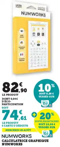 Hyper U Calculatrice graphique numworks offre