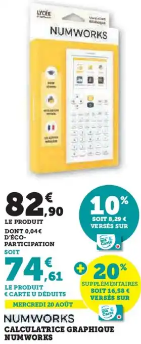 Hyper U Calculatrice graphique numworks offre