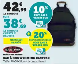 Hyper U Sac à dos wyoming eastpak offre