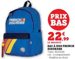 Hyper U Sac à dos french disorder offre