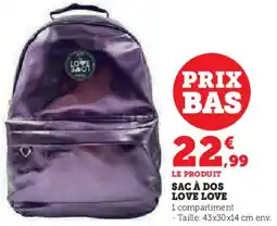 Hyper U Sac à dos love love offre