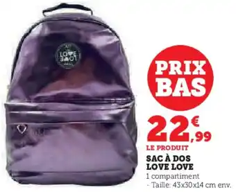 Hyper U Sac à dos love love offre
