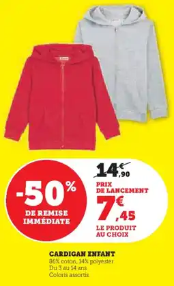 Hyper U Cardigan enfant offre