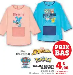 Hyper U Tablier enfant 100% peva offre