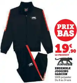 Hyper U Airness ensemble jogging garcon offre