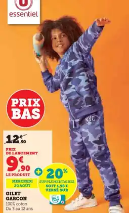 Hyper U Gilet garcon offre