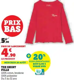 Hyper U Tee shirt fille offre