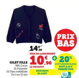 Hyper U Gilet fille offre