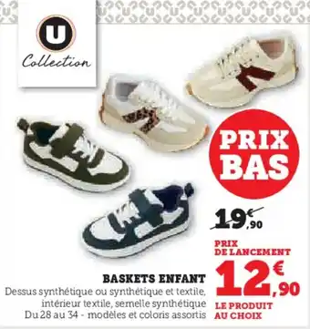Hyper U Baskets enfant offre