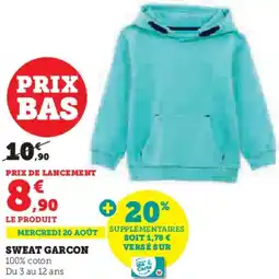 Hyper U Sweat garcon offre