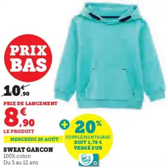 Hyper U Sweat garcon offre
