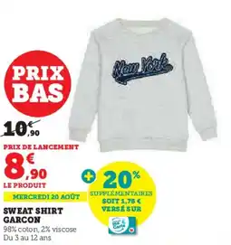 Hyper U Sweat shirt garcon offre