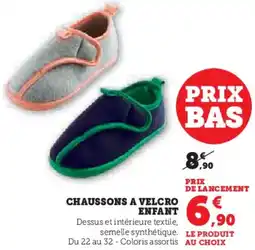 Hyper U Chaussons a velcro enfant offre