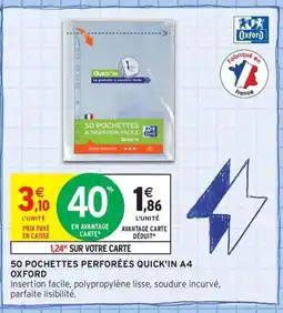 Intermarché Contact OXFORD 50 Pochettes perforées quick'in a4 offre