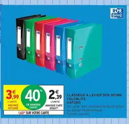 Intermarché Contact OXFORD Classeur a levier dos 90 mm colorlife offre