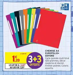 Intermarché Contact OXFORD Chemise a4 eurofolio+ offre