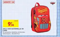 Intermarché Contact Sac a dos maternelle 3d cars offre