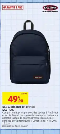 Intermarché Contact EASTPAK Sac a dos out of office offre