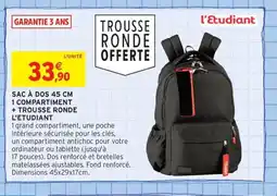 Intermarché Contact Sac à dos 1 compartiment + trousse ronde offre