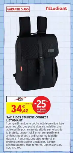 Intermarché Contact Sac à dos student connect l'etudiant offre