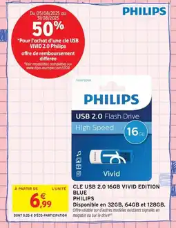 Intermarché Contact PHILIPS Cle usb 2.0 16gb vivid edition blue offre