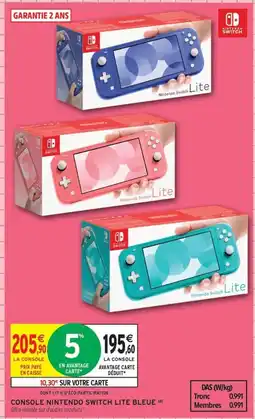 Intermarché Contact Console nintendo switch lite bleue offre