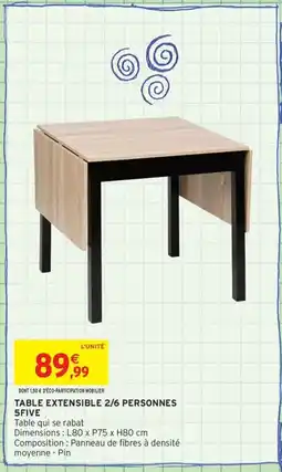 Intermarché Contact Table extensible 2/6 personnes offre